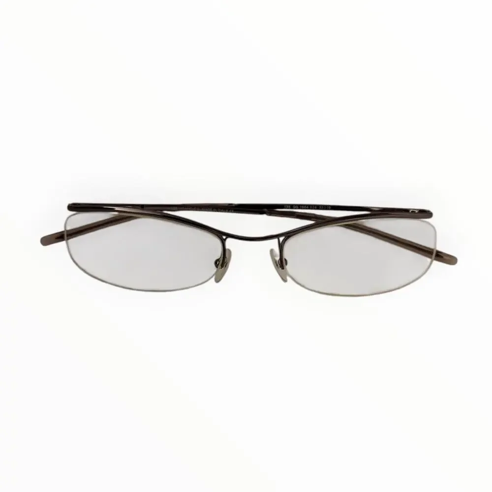 Vintage Gucci GG 1664 624 Purple Metallic Half-Rim Eyeglasses Frame 53-19-135